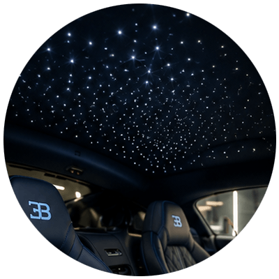 Bugatti Star Light Headliner Installation Image